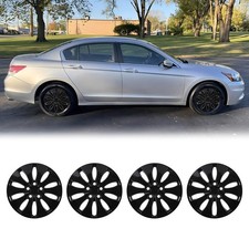 4set 16 Hubcaps For 2008-2012 Honda Accord Sedan Black Wheel Covers Blot On