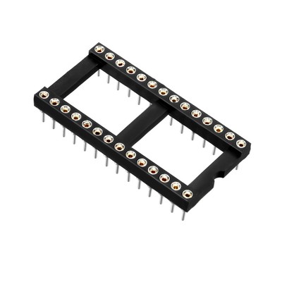 17pcs 28 Pin 2.54mm Pitch Round Pins DIP IC Chip Socket 15.24mm Row Pitch 2 Row