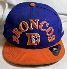 Denver Broncos New Era Hat 9FIFTY Adjustable SnapBack Throwback Logo Blue Orange