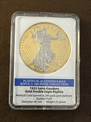 1933 SAINT-GAUDENS GOLD DOUBLE EAGLE LIBERTY REPLICA COIN BRAND NEW