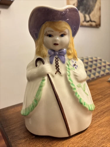 Vtg Shawnee Pottery Little Bo Peep Figural Water Pitcher - Excellent