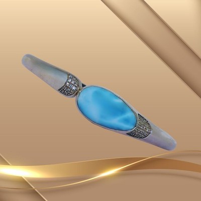 Marahlago Lucia - Sterlingsilber - Larimar & weißer Saphir Armreif schneller Versand!!