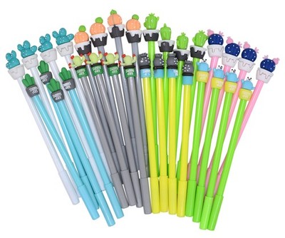 32pcs Cute Cactus Novelty Ink Pens Writing Pens 0.5 mm Black Ink Assorted Sty...