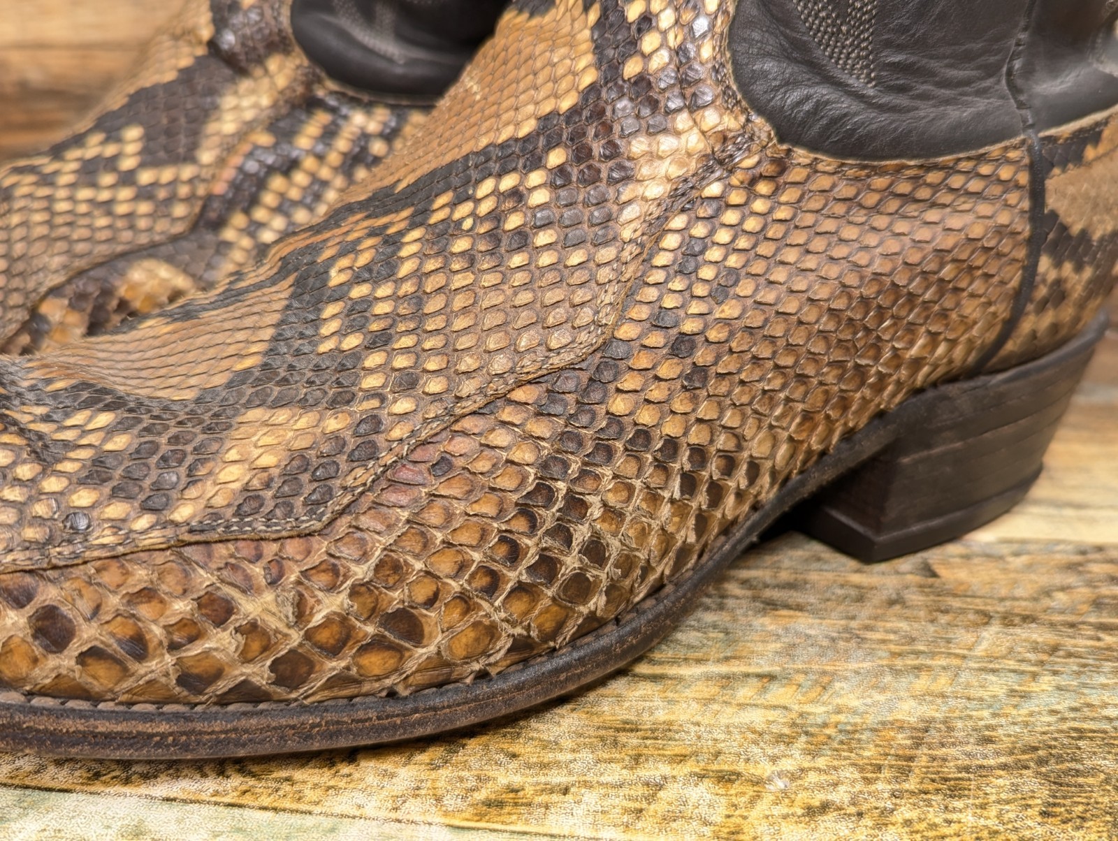 Vintage Dan Post Men's Size 10 EW Python Snakeski… - image 9