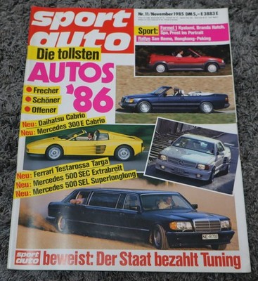 Sport Auto 11/1985 VW Polo GT 40   VW Golf GTI, Christian Danner F 3000 Meister