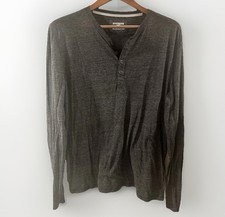 Express men  s Long Sleeve Henley Gray Size Large