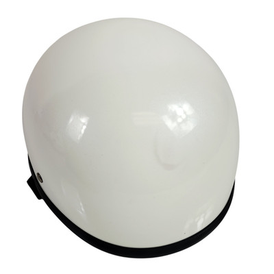 BADASS Bare Bones DOT Motorcycle Helmet Pearl White Low Profile Half Helmet XL