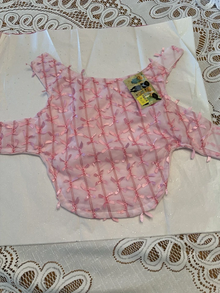 New Dog designer Pink Bows Dress Lined Cotton/ Polyester Fabric - Image 4 of 4