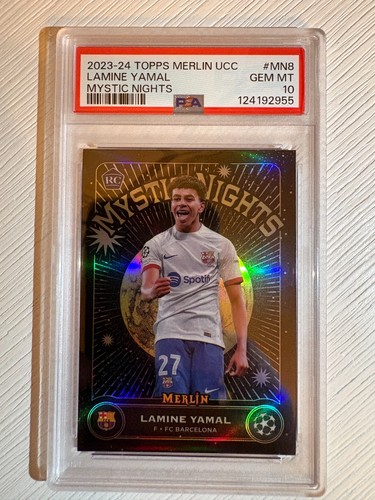 2023-24 Topps Chrome Merlin UEFA Lamine Yamal Mystic Nights RC #MN-8 PSA 10