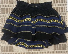VTG Black Purple Gold JUICY COUTURE Washable-Silk Mini Ruffle Skirt Y2K SZ S