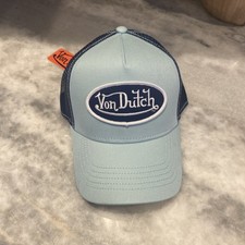 Von Dutch Hat HALF BLUE Blue Patch Mesh Snapback Trucker NEW W/ TAGS