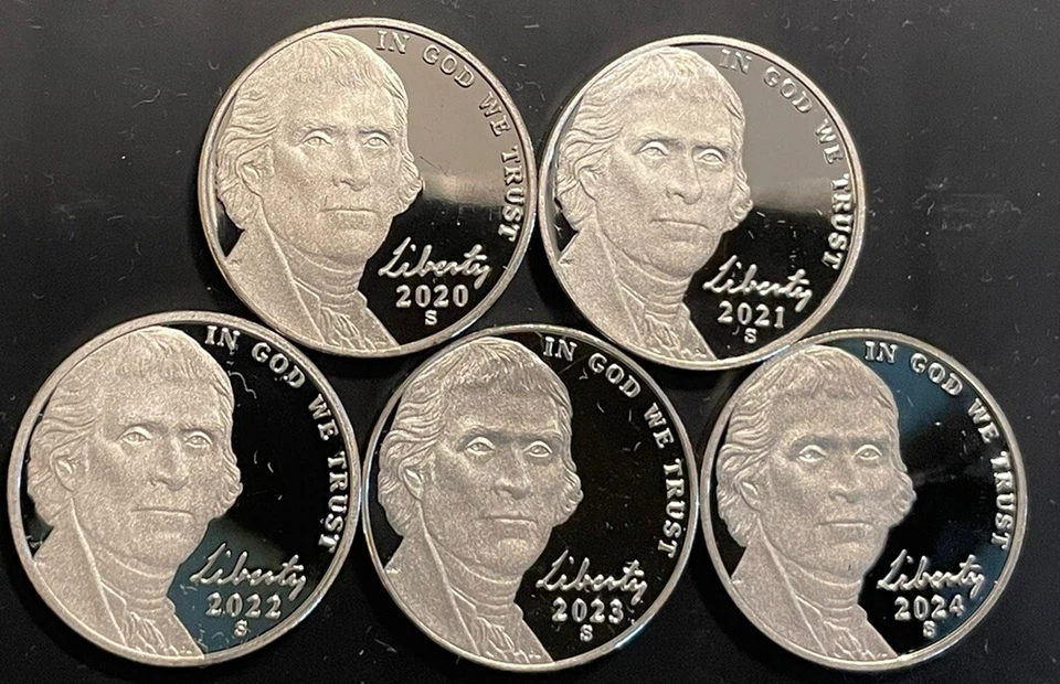 1968-2025-S Jefferson Nickel Choice to Gem Proof Set Run 60 Coin Run US Mint Lot - Image 3 of 4