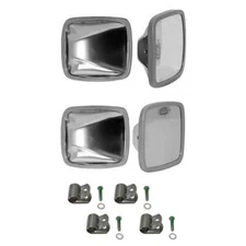 Stainless Steel Mirror Heads with Flat & Convex Glass Pairs Velvac w SS clamps