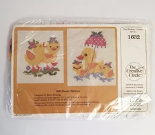 Vintage The Creative Circle #1632 Duckies Ducks Counted Cross Stitch Kit