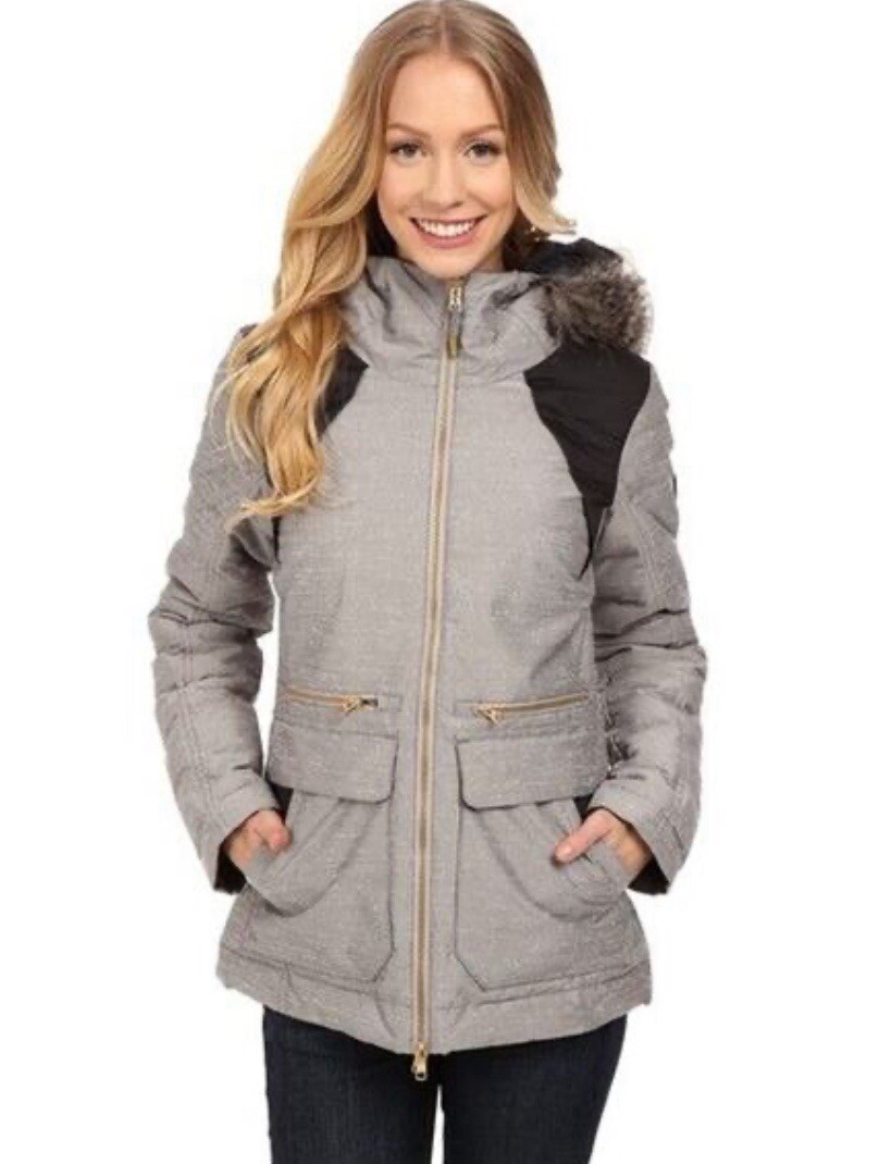 Lole Shine Meteor REVERSIBLE Black/Gray PrimaLoft Insulated Hood Winter Jacket S