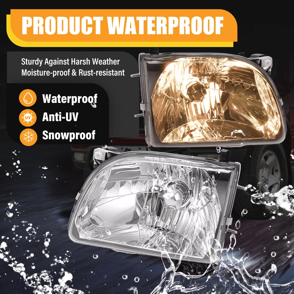 Faros faros con bombilla conductor y pasajero para Toyota Tacoma 2001 02 03 2004 Foto 4 de 4