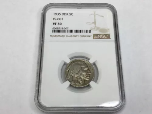 1935 Buffalo Nickel DDR-FS801 VF30 NGC certified
