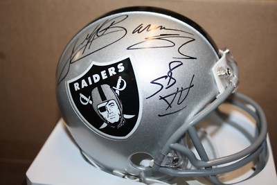 Oakland Raiders Jeff Barnes 56 Signed Mini Helmet Sb Xv Champs
