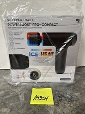 Sharper Image Powerboost Pro Body Massager Gun Hot Heat/Ice Cold 4 Attachments