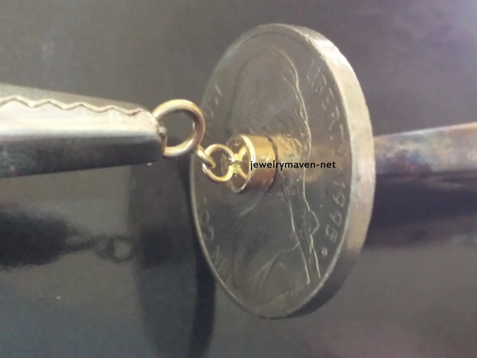 4.5mm 14k MAGNÉTICO DOBLE CIERRE Convertidor Amarillo SÓLIDO Oro Collar Anillo de Resorte Foto 4 de 4