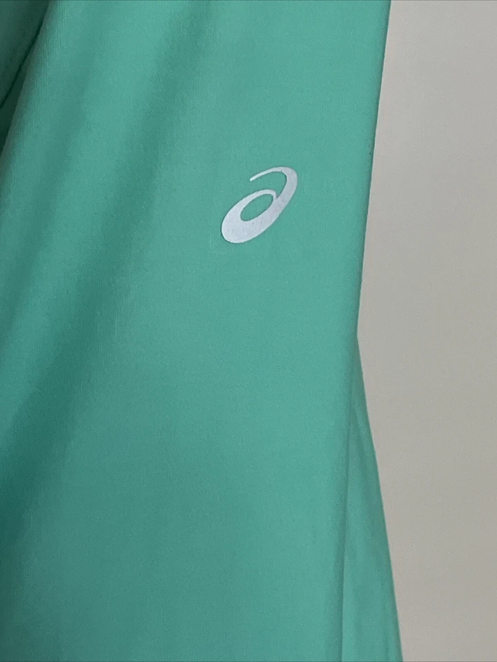 Nuevo Top Deportivo Asics Mujer M Elastizado 1/4 Cremallera Bolsillo Verde Golf Deportes Vellón Foto 4 de 4