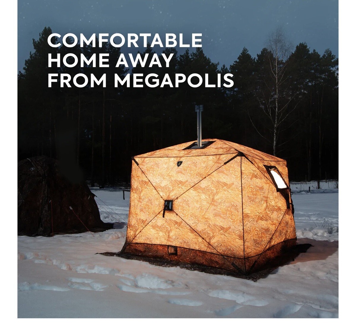 All-Season Tent with Stove Jack u0026#034;Cuboid 2.20u0026#034;. Best tent for 1-3  person. | eBay