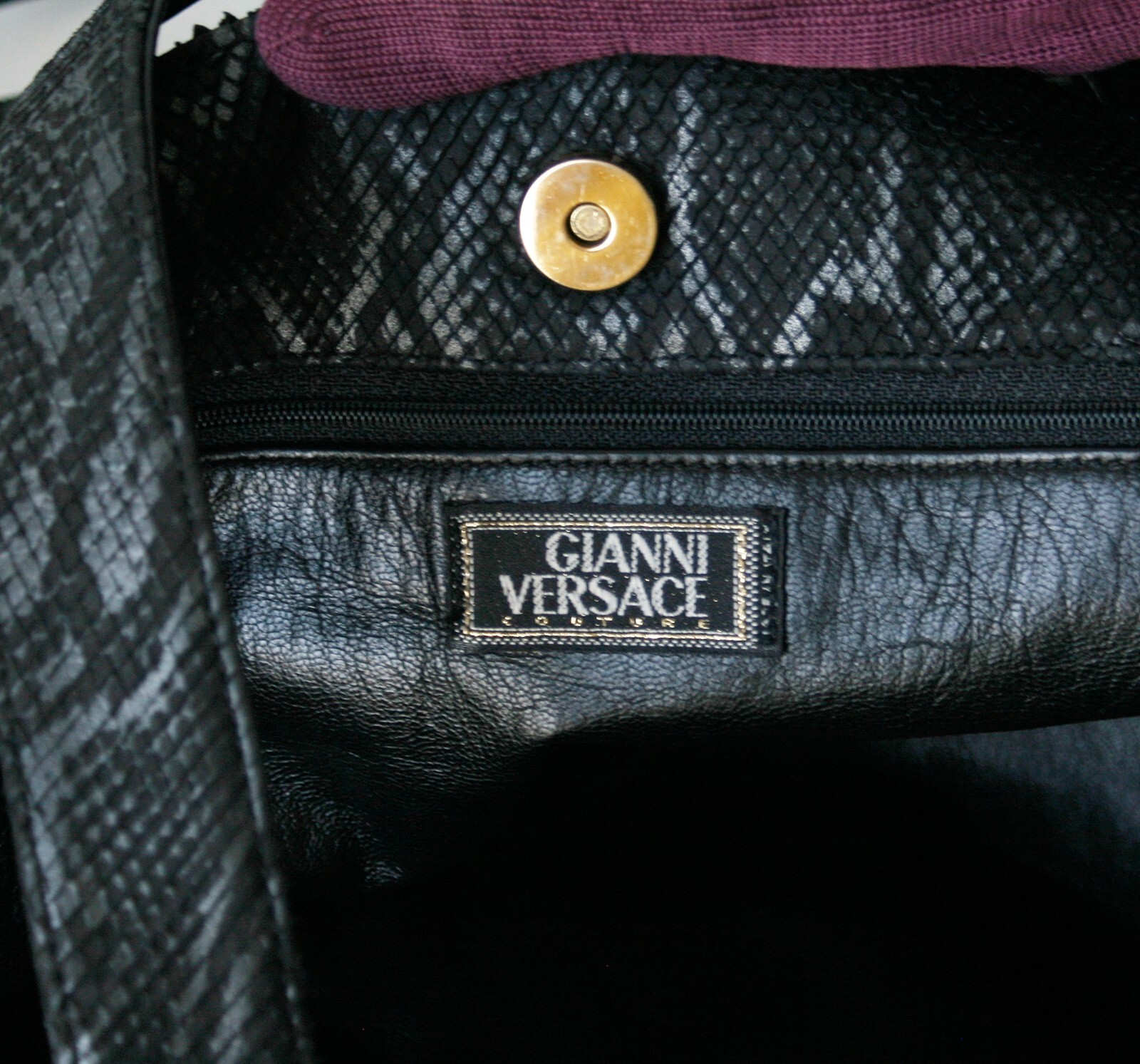 Gianni Versace Medusa Python Embossed Leather Lar… - image 8