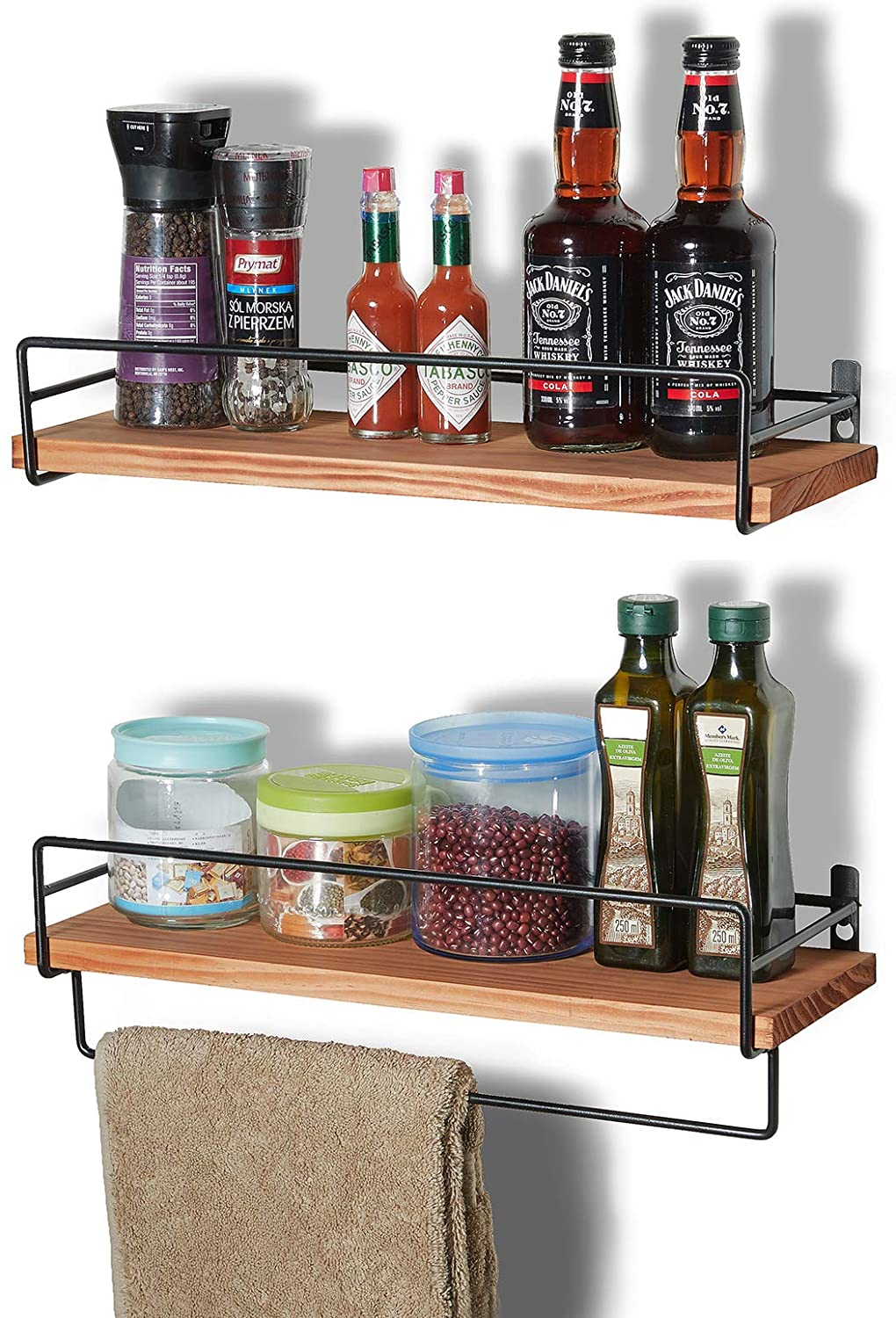 SODUKU Floating Shelves Wall Mounted, Wall Wood Storage Shelf for