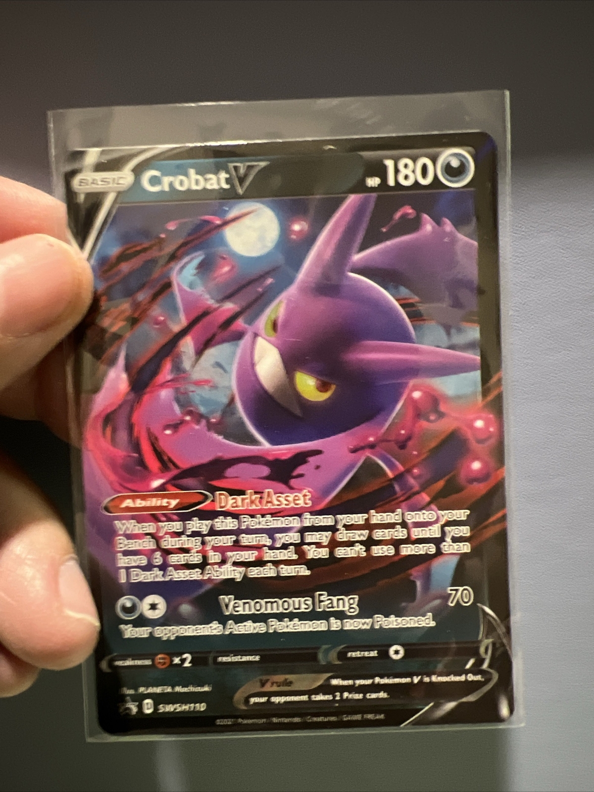 Crobat V SWSH110 Holo Rare Black Star Promo Pokemon TCG Card NM