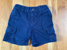 Janie and Jack Baby Boys Size 6-12 months Blue Cargo Shorts Elastic Waist Pocket