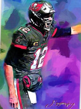 Tom Brady 2021 Authentic Artist Signed Limited Edition Print Card 33 of 50