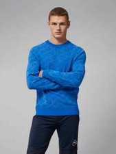 J Lindeberg Men's Bridge Mono Knit Sweater AMKW07005 O346 Blue Medium NEW NWT