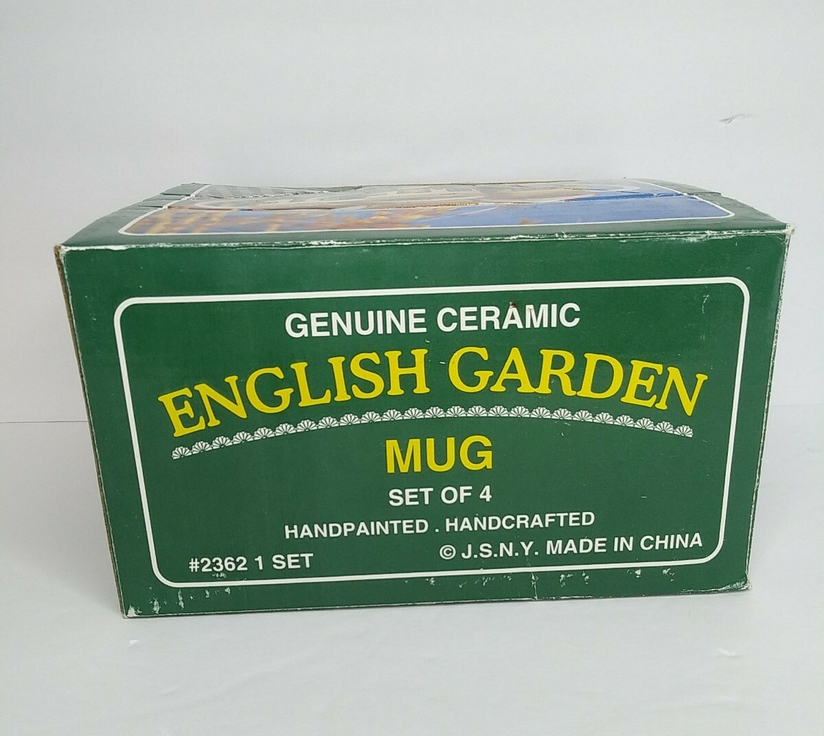 Set of (4) J.S.N.Y. English Garden Ceramic Coffee Cup Mug House Embossed Raised 