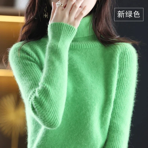 Herbst Winter Damen Pullover 100% Nerz Kaschmir High Neck Pulli Damen Oberteil - Bild 19 von 36