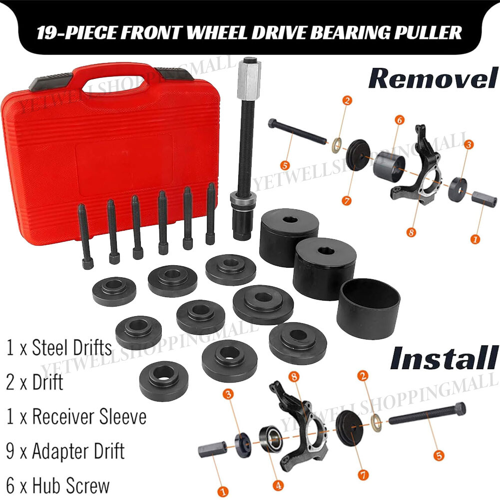 Front Wheel Drive Bearing Puller & Hub Removal Kit – 2-3/16 To 3-19/32 Drift Set – ML-05044B