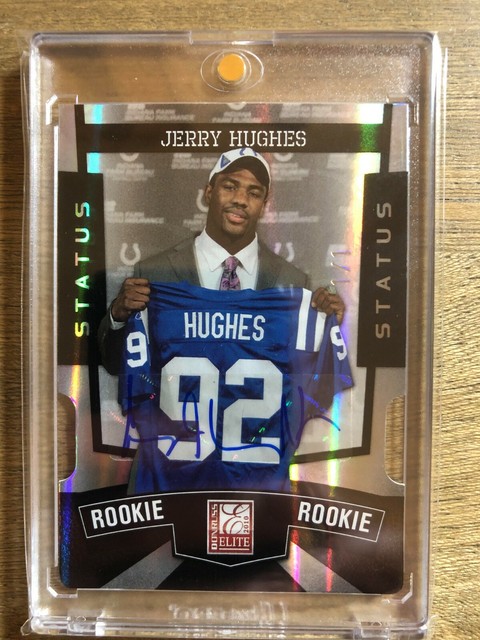 2010 Donruss Elite Status Autographs Black Jerry Hughes RC Auto 1/1 Colts TCU