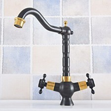 Gold  Black Oil Rubbed Brass Kitchen Faucet Bathroom Sink Mixer Tap 2sf794