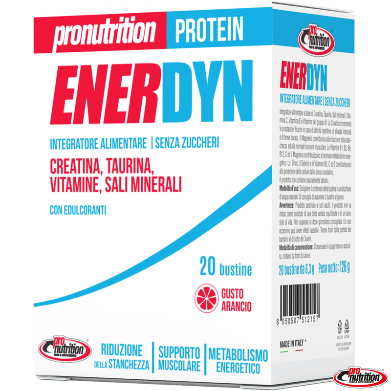 Pro Nutrition Enerdyn 20 bustine con creatina,taurina,vitamine e sali minerali