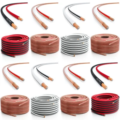 DELEYCON Lautsprecherkabel Boxenkabel 10m 25m 50m Boxen Lautsprecher HiFi Audio Kabel