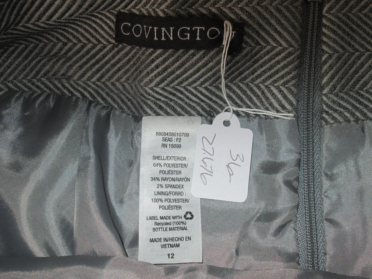 ゆう　51点 NWT Covington Gray Herringbone Dress Skirt Womens Size 12 34x23