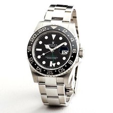 Mens Rolex Stainless Steel GMT-Master II Watch Black Dial Ceramic Bezel 116710 2