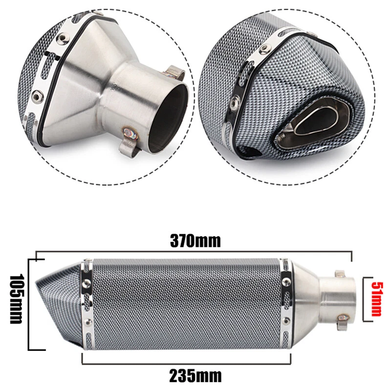 Silenciador tubo escape enlace medio 370 mm Slip para Kawasaki Ninja 300 2013-2018 Z250 Foto 4 de 4