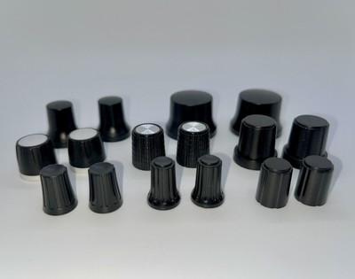 Encoder Knopf, Kappe Drehknopf ohne Markierung, 4er Pack, D Shaft, T18 gerändelt