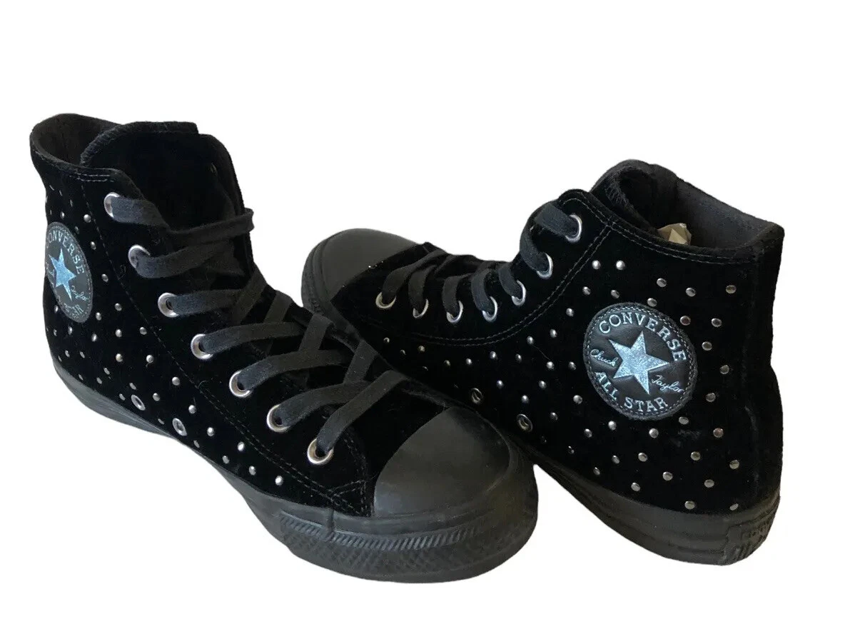 Chuck Taylor All Star High Top Velvet Stud Sangria Black Sneaker 11.5 | eBay