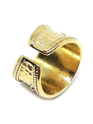 Bague Femme Ajustable Rubis Bleu - Monture Acier Inoxydable Doré - Neuf Avec étiquettes
