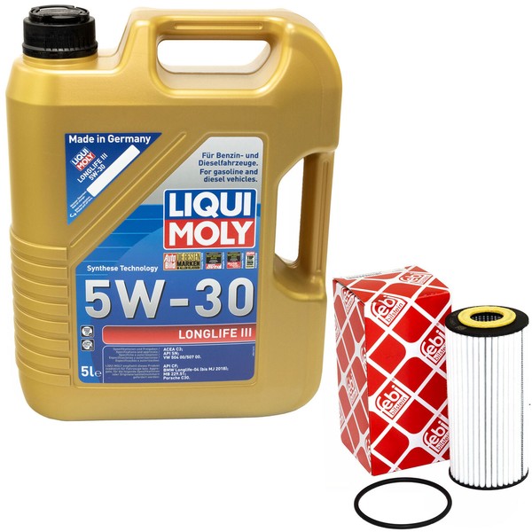 MotoröL Set 5W-30 5 Liter + ÖLfilter 109411 FüR Audi A4 A5 A6 Avant 1.8 2.0 Tfsi-image