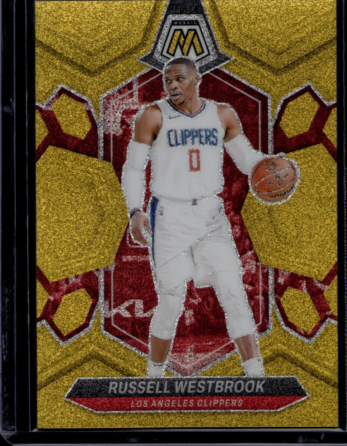 2023-24 Mosaic Basketball Russell Westbrook #19 Gold Glitter /5