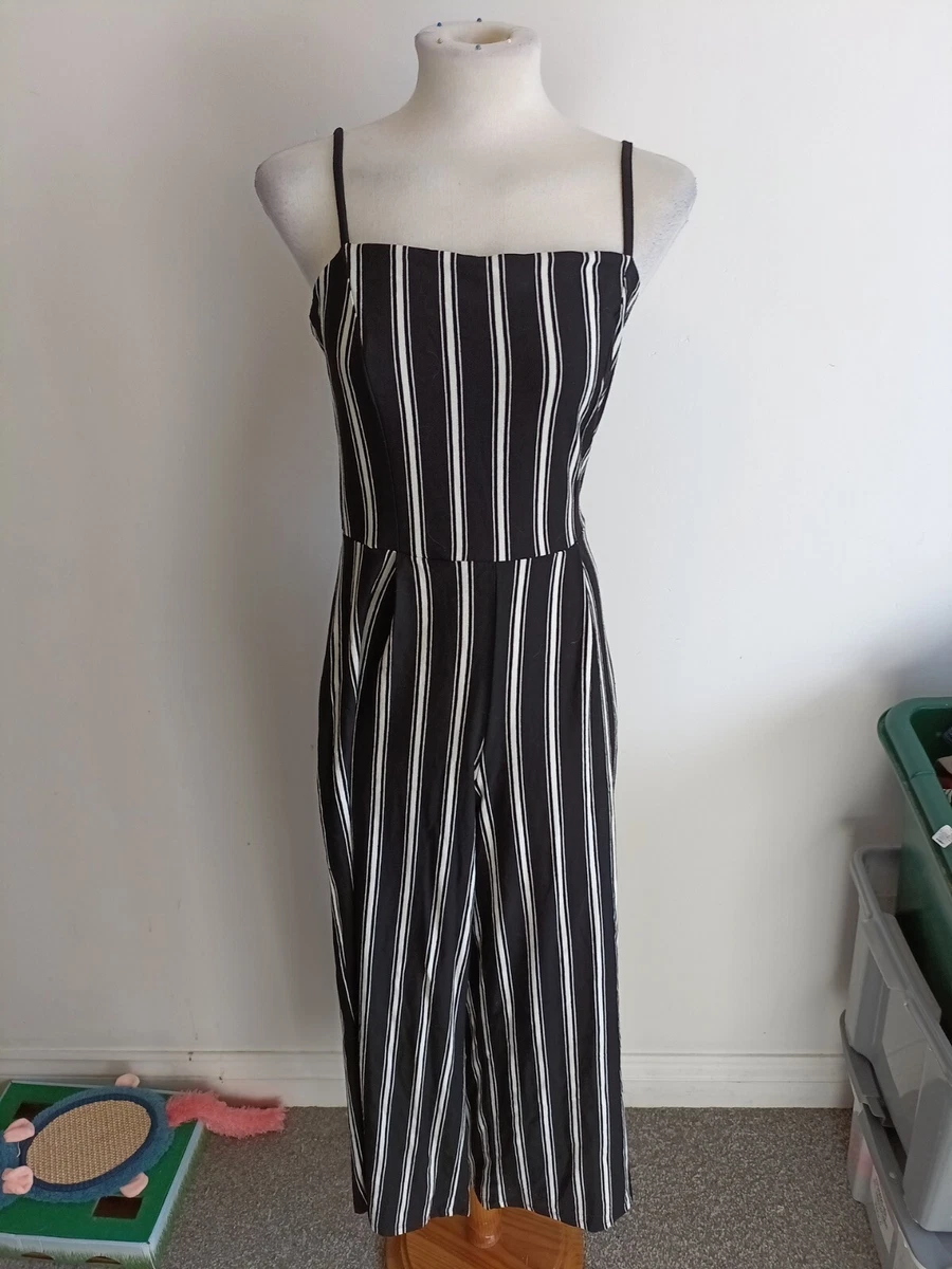 Bershka black and white jumpsuit hotsell