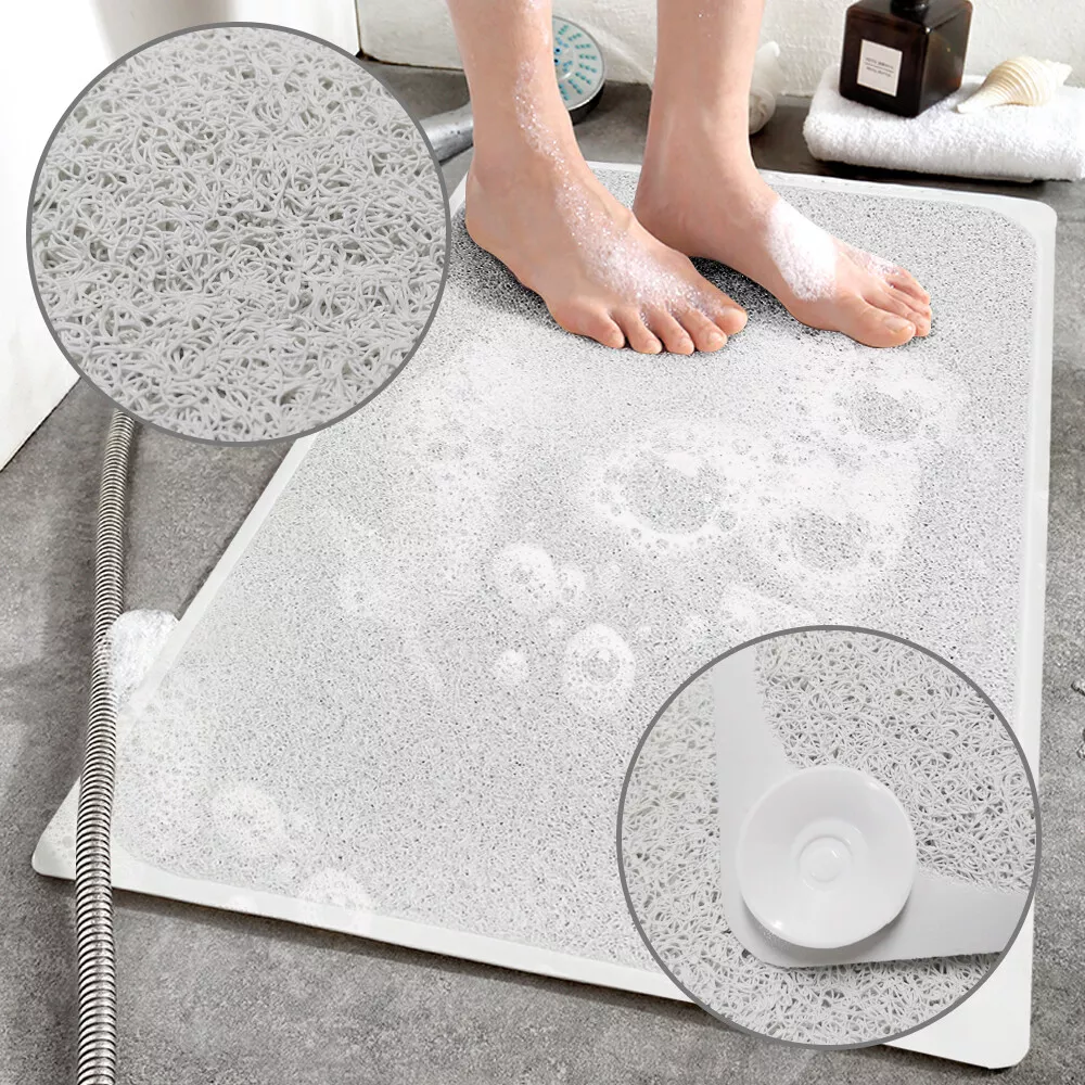 Large Shower Rug Non Slip Shower Mats Loofah Bathroom Bath Mat Carpet Drains