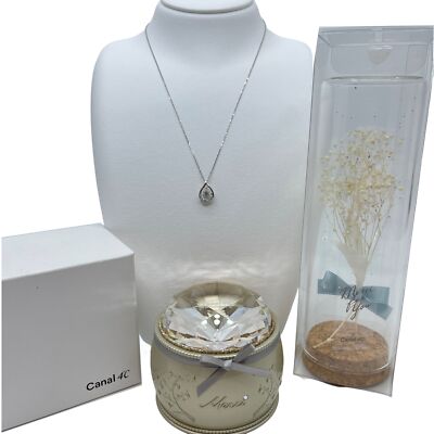 Authentic CANAL 4  F.D.C Necklace With Stone Sterling Silver #36634451